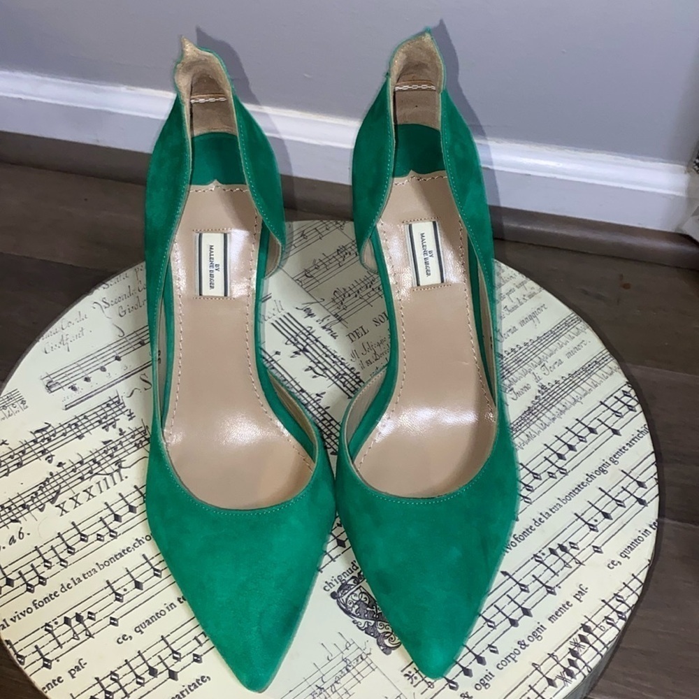 Malene Birger green suede Tenera heels - Picture 3 of 8
